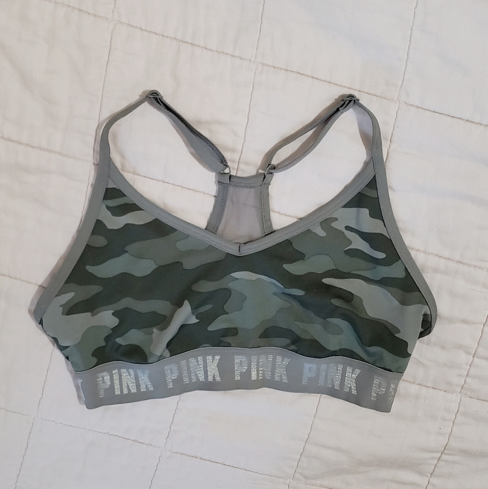 Victorias Secret Sage Green Sports Bra Camo